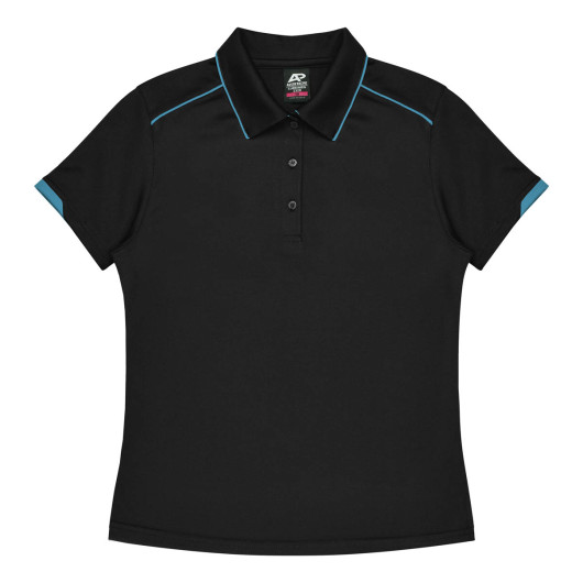 Hamilton Womens Polos Black Cyan